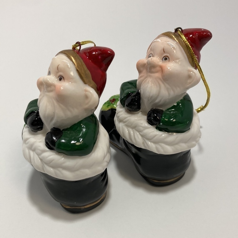 Elf Santa in a Boot Ceramic Ornament Vintage - Picture 4 of 8